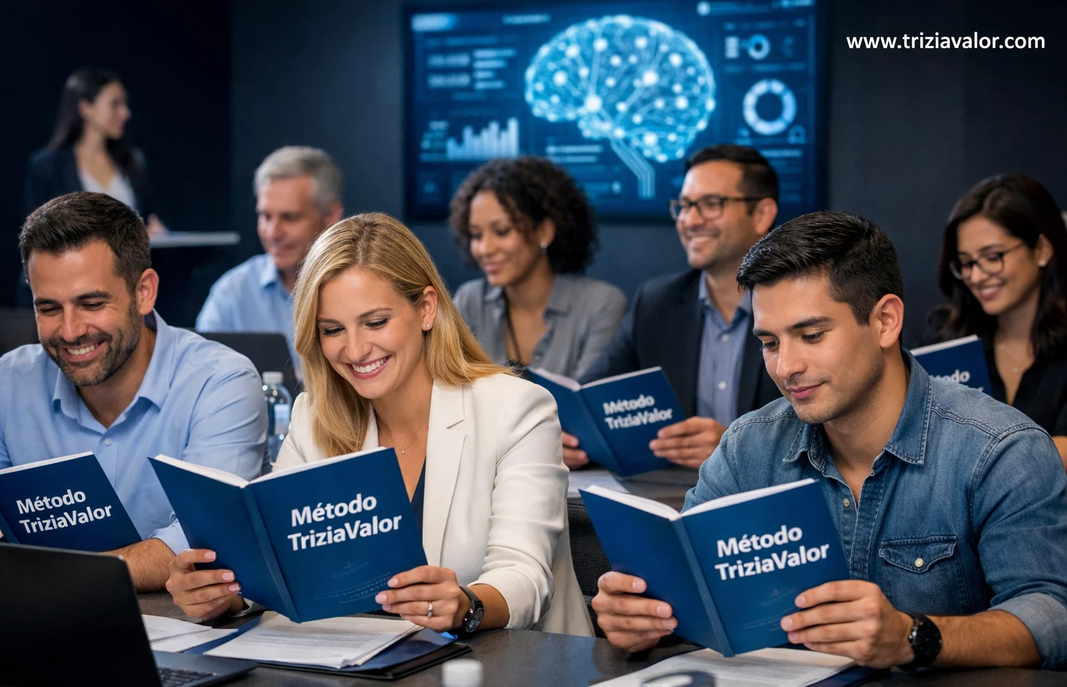 Profissionais estudando para alcançar produtividade profissional com IA