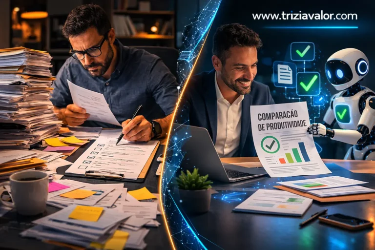 IA para análise comparativa de informação no trabalho comparando dados e relatórios profissionais