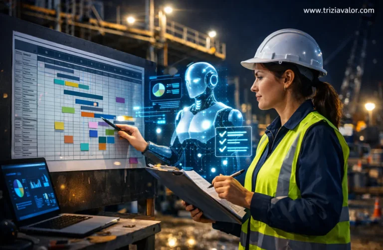 profissional usando inteligência artificial para gestão de projetos com ia no trabalho