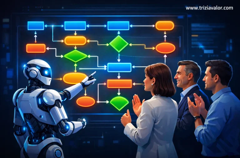 IA para gestão do fluxo de informação organizando dados no trabalho