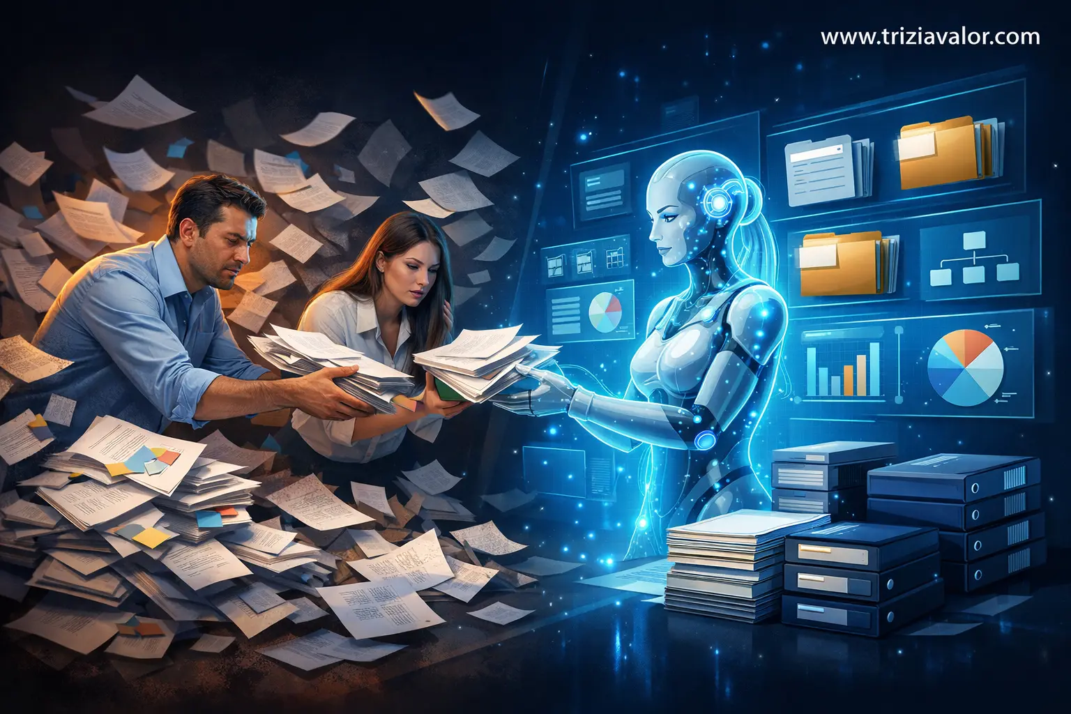 IA para organização do conhecimento profissional estruturando informações no trabalho