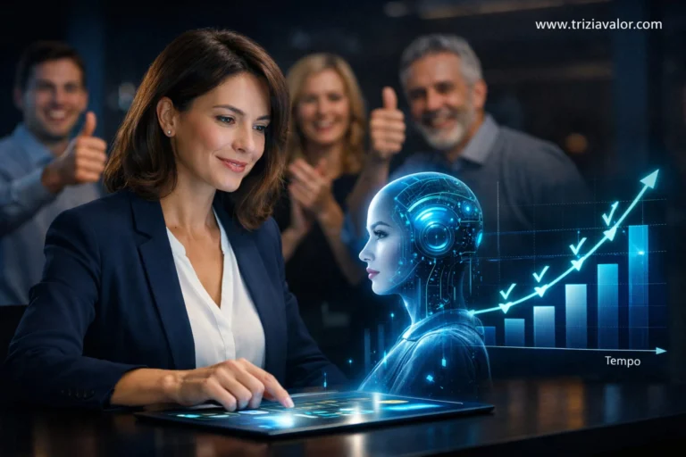 Profissional aprendendo a tomar decisões com ia