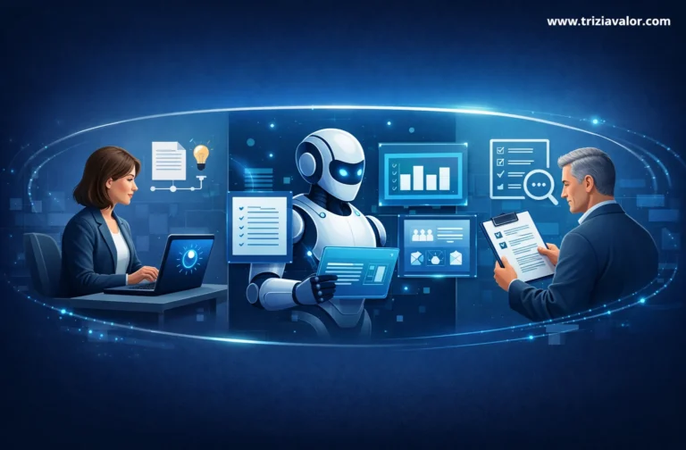 profissional usando inteligência artificial para preparar reuniões no trabalho