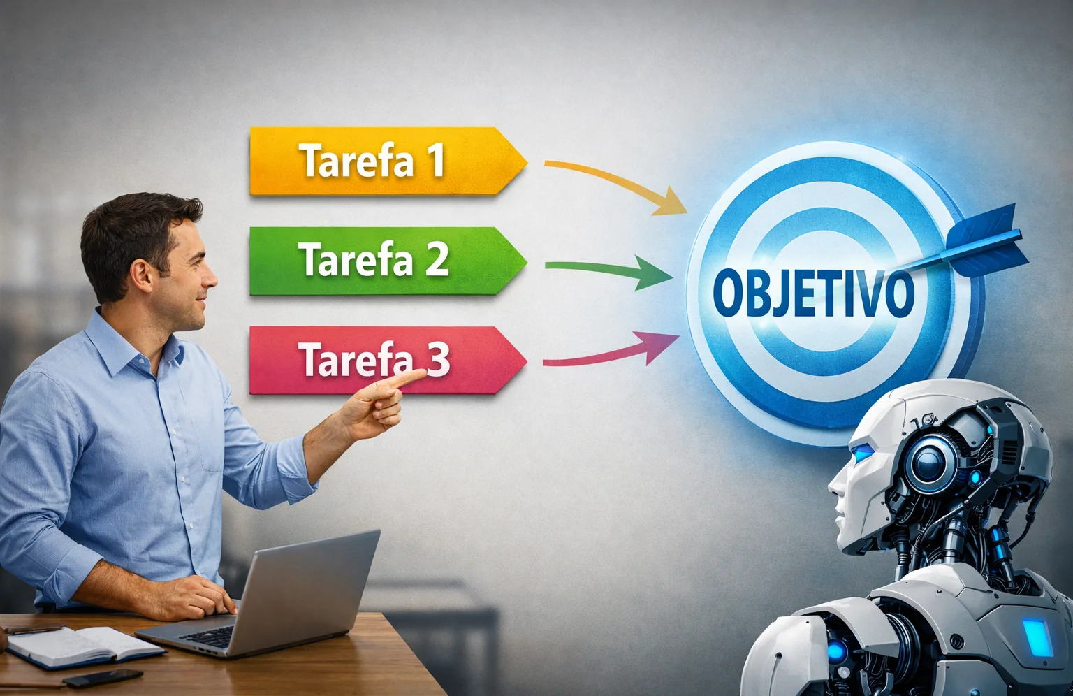 definir objetivos na interação com inteligência artificial no trabalho