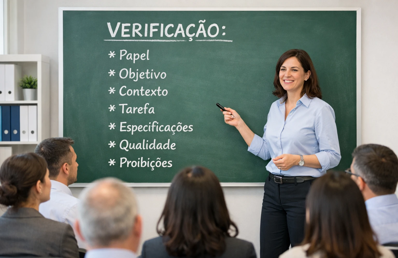 o exercício de verificar resultados na interação com IA no trabalho